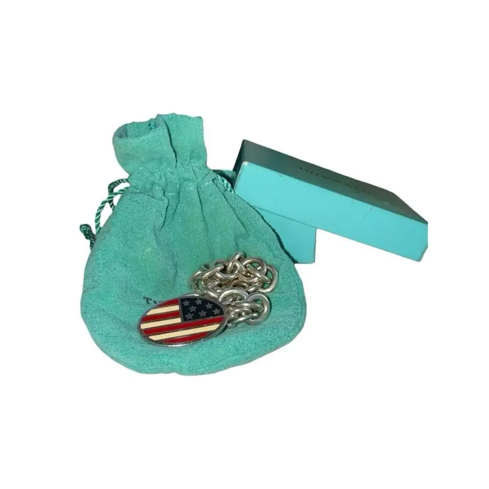 Tiffany & Co. 9/11 Commemorative 925 Sterling FLAG Bracelet Limited Edition 2001 - Picture 4 of 8